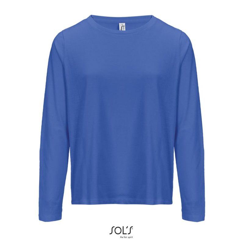 Camiseta Mujer Cuello Redondo Manga Larga Monarch Women Sols - Azul Royal - Sols