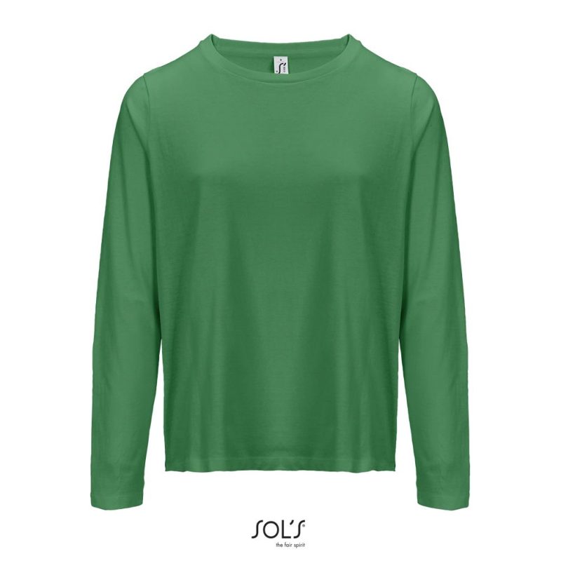 Camiseta Mujer Cuello Redondo Manga Larga Monarch Women Sols - Verde Pradera - Sols