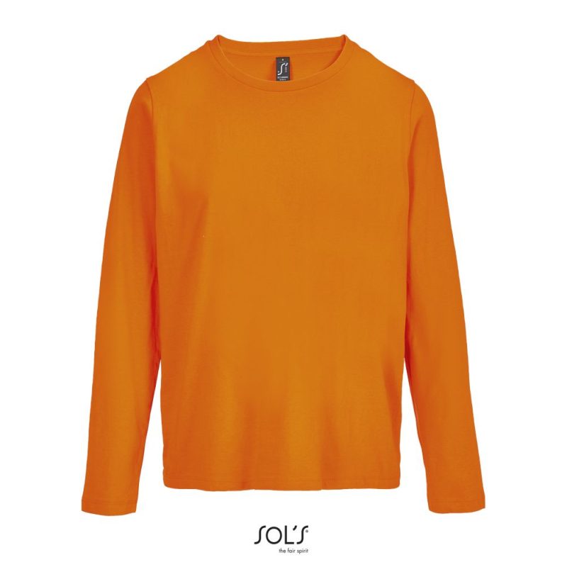 Camiseta Mujer Cuello Redondo Manga Larga Monarch Women Sols - Naranja - Sols