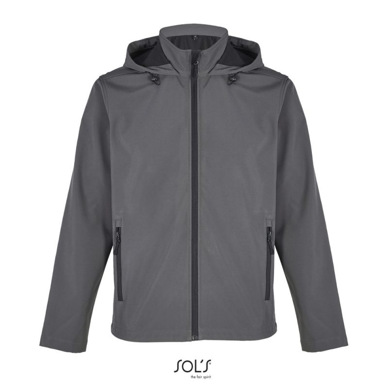 Chaqueta Softshell Hombre Con Capucha Race Hooded Men Sols - Antracita - Sols