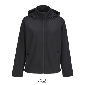 Chaqueta Softshell Mujer Con Capucha Race Hooded Women Sols - Negro - Sols