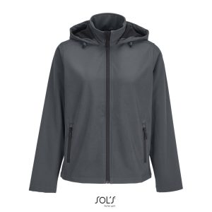 Chaqueta Softshell Mujer Con Capucha Race Hooded Women Sols - Antracita - Sols