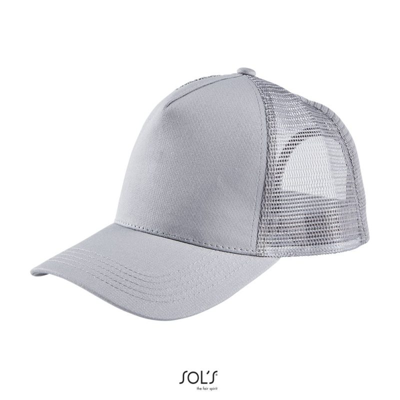 Gorra De Malla De 5 Paneles Blink Sols - Gris Puro - Sols