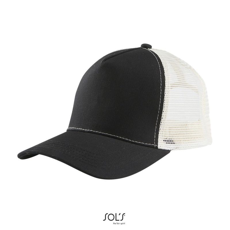 Gorra De Malla De 5 Paneles Blink Sols - Negro/Off-White - Sols