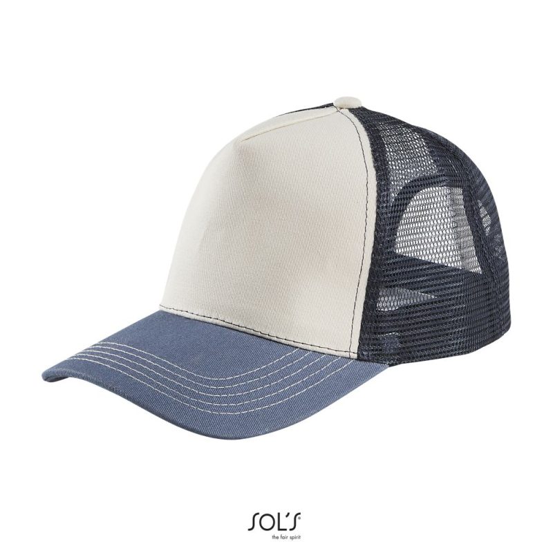 Gorra De Malla De 5 Paneles Blink Sols - Off-Wh/Denim/French Marino - Sols