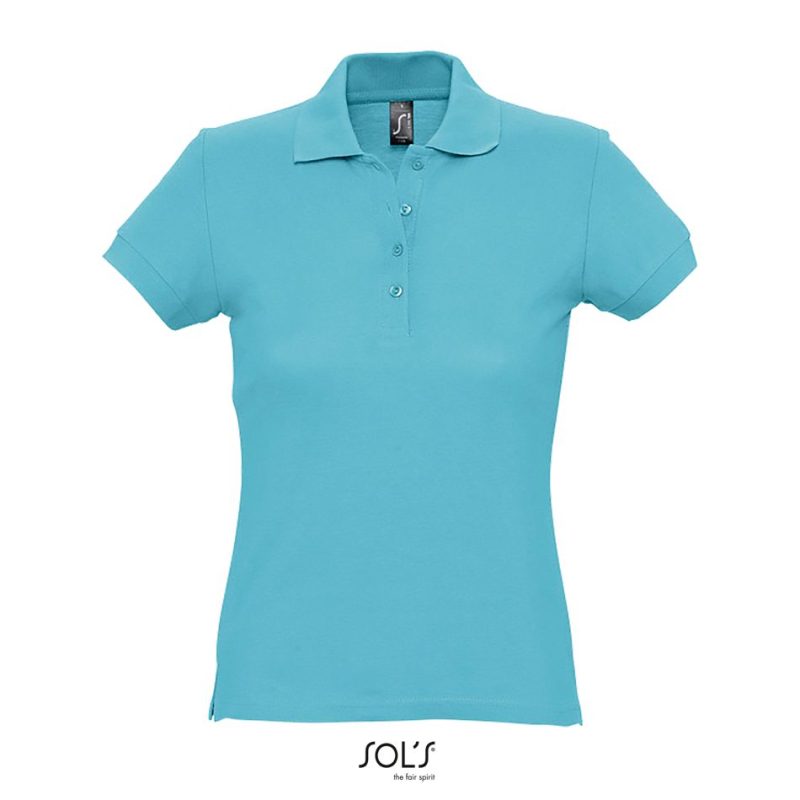 Polo De Manga Corta Para Mujer Passion Sols - Azul Atolón - Sols