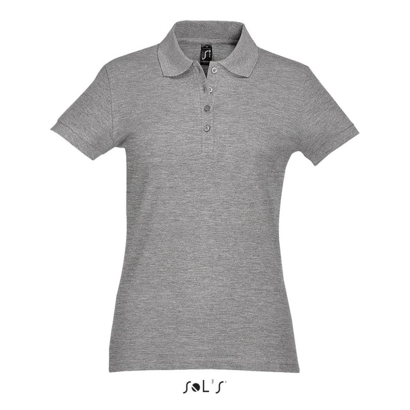 Polo De Manga Corta Para Mujer Passion Sols - Gris Mezcla - Sols