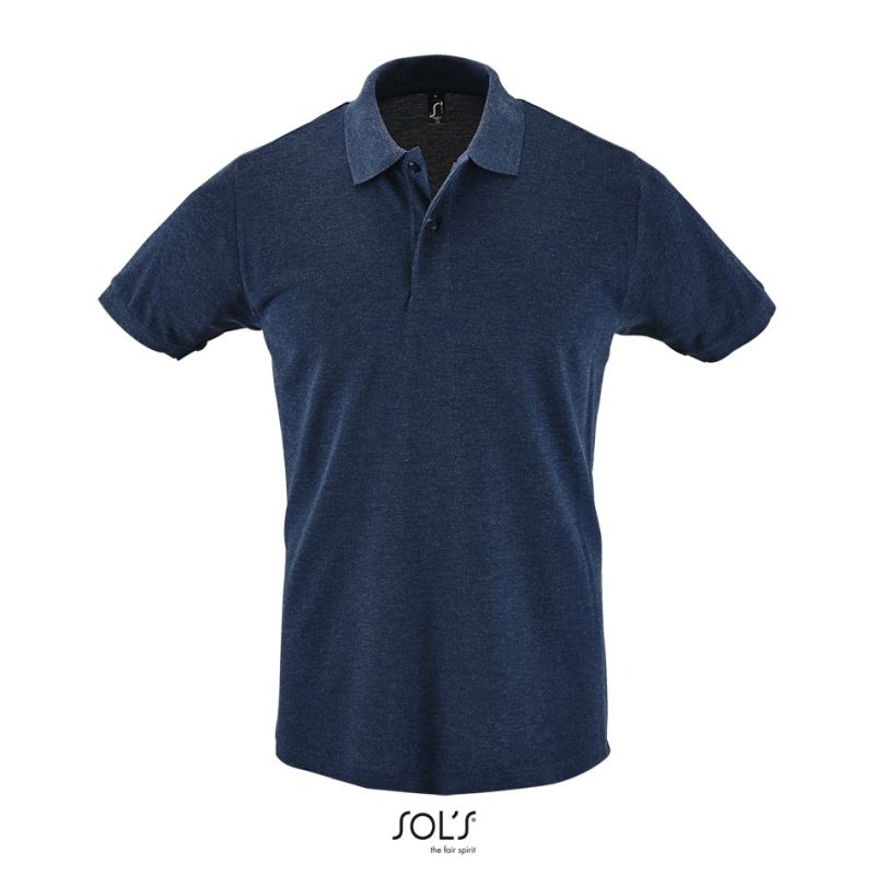 Polo Hombre Manga Corta Perfect Men Sols - Denim Jaspeado - Sols