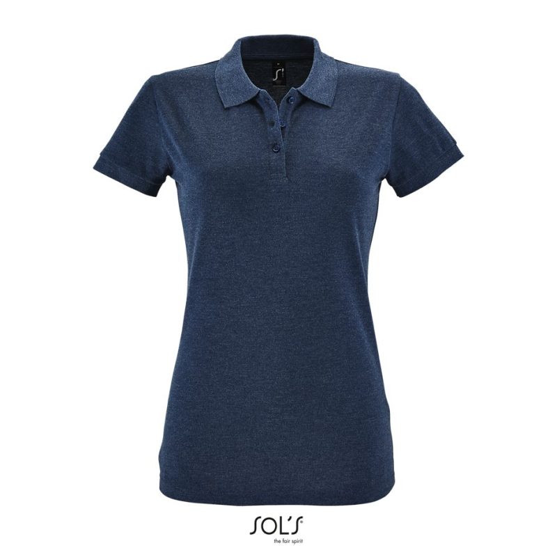 Polo Mujer Manga Corta Perfect Women Sols - Denim Jaspeado - Sols