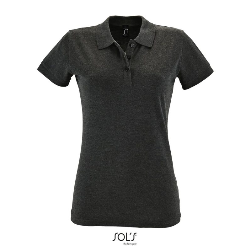 Polo Mujer Manga Corta Perfect Women Sols - Antracita Mezcla - Sols