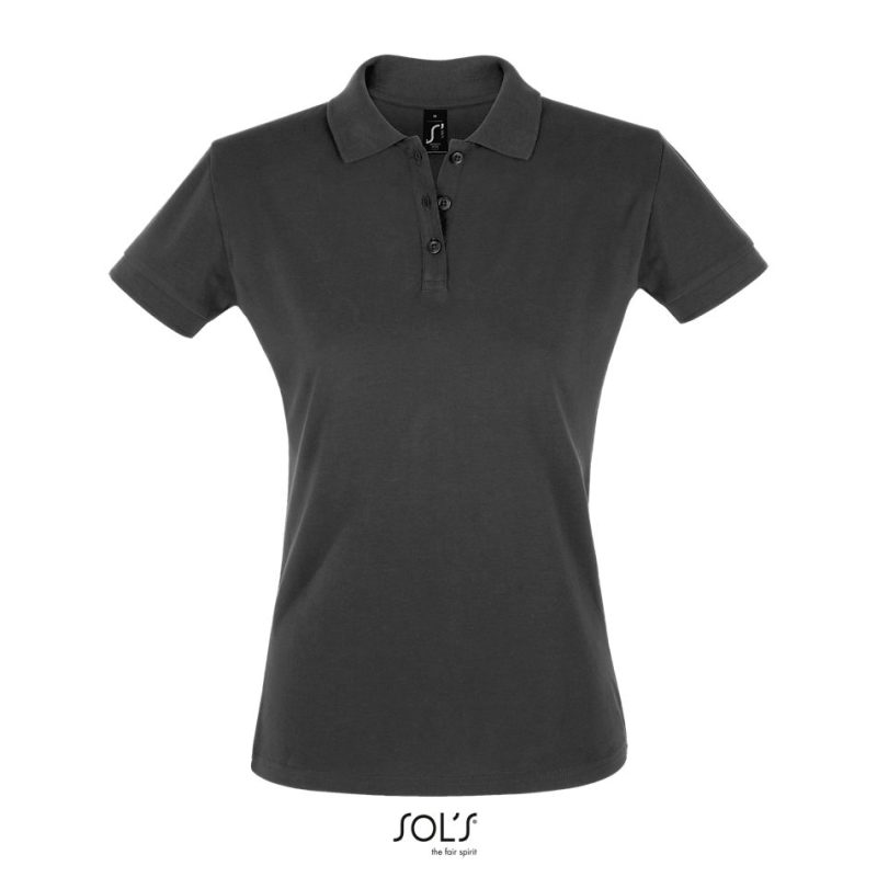Polo Mujer Manga Corta Perfect Women Sols - Gris Oscuro - Sols