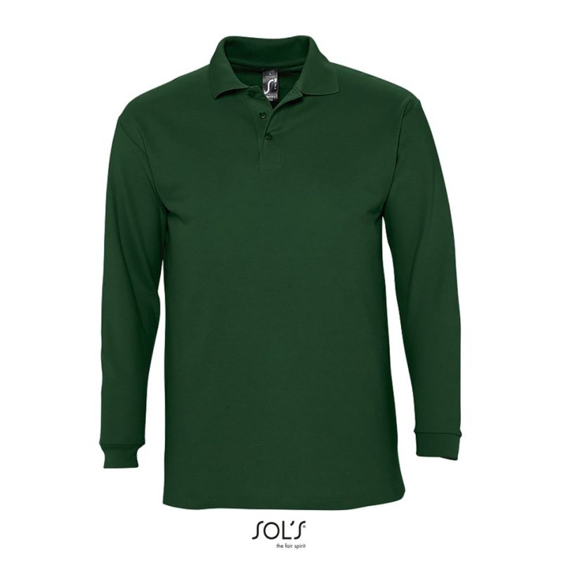 Polo Manga Larga Para Hombre Winter Ii Sols - Verde Golf - Sols