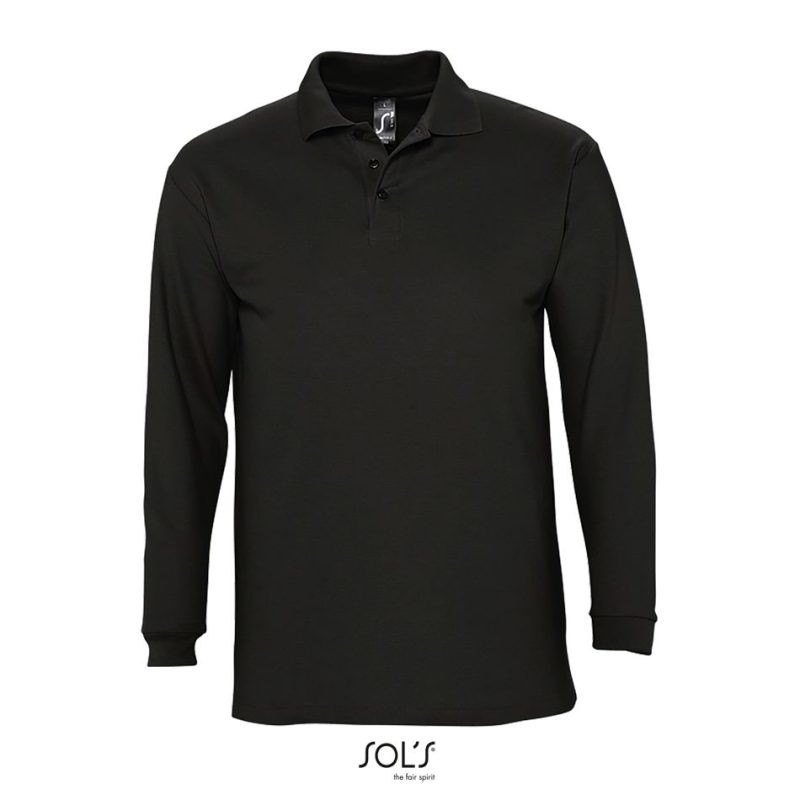 Polo Manga Larga Para Hombre Winter Ii Sols - Negro - Sols
