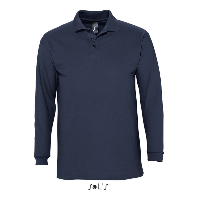 Polo Manga Larga Para Hombre Winter Ii Sols - Azul Marino - Sols