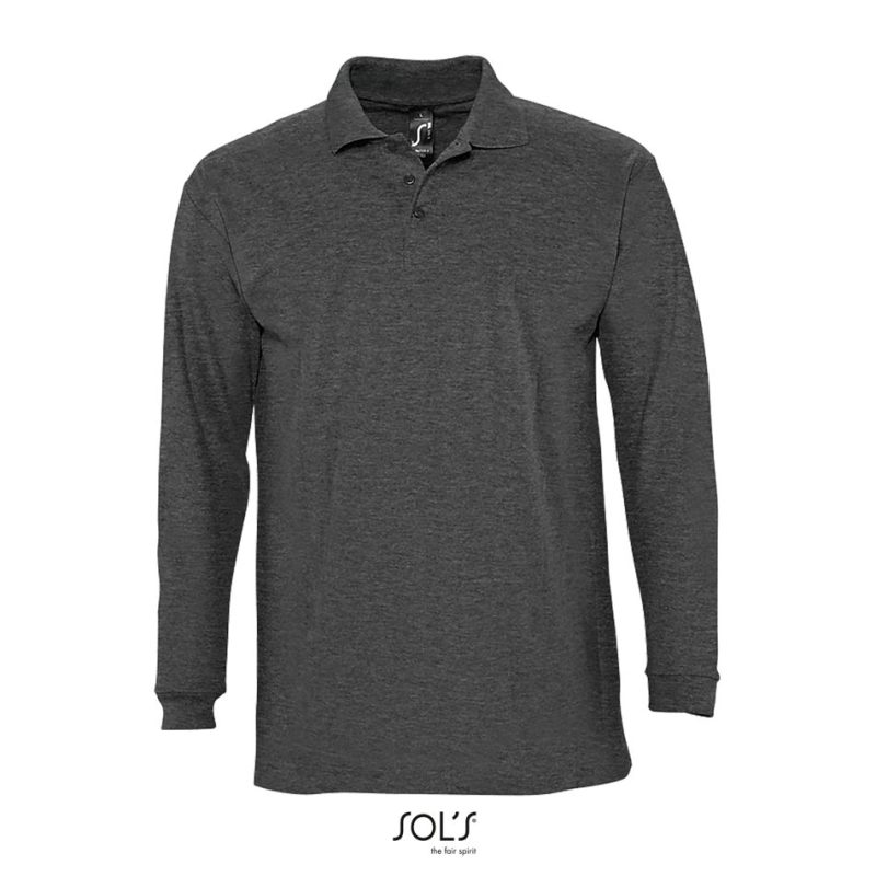 Polo Manga Larga Para Hombre Winter Ii Sols - Antracita Mezcla - Sols