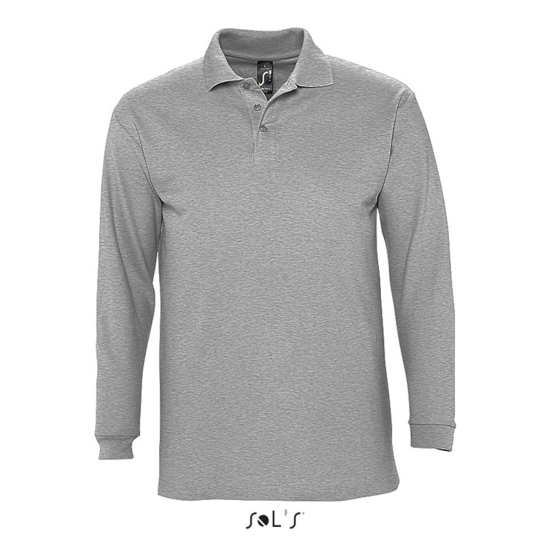 Polo Manga Larga Para Hombre Winter Ii Sols - Gris Mezcla - Sols