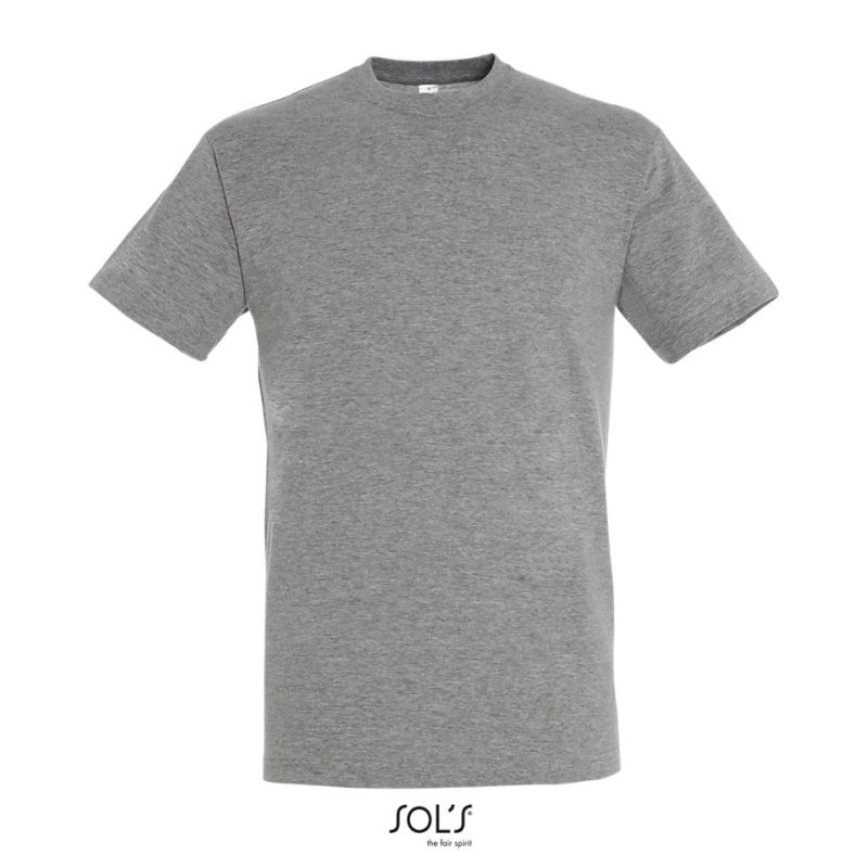 Camiseta Unisex Cuello Redondo Regent Sols - Gris Mezcla - Sols