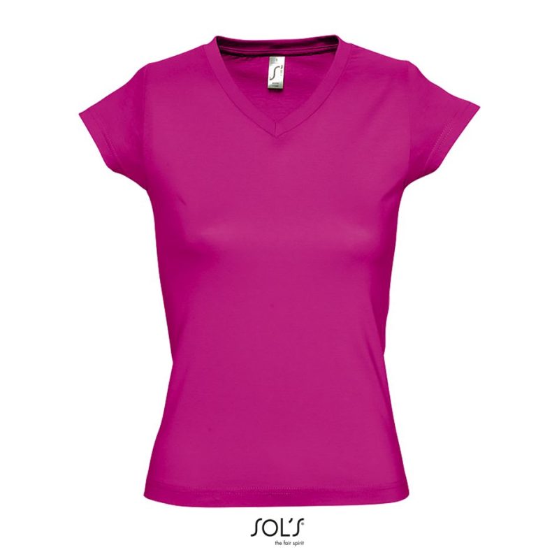 Camiseta Mujer Cuello Pico Moon Sols - Fucsia - Sols