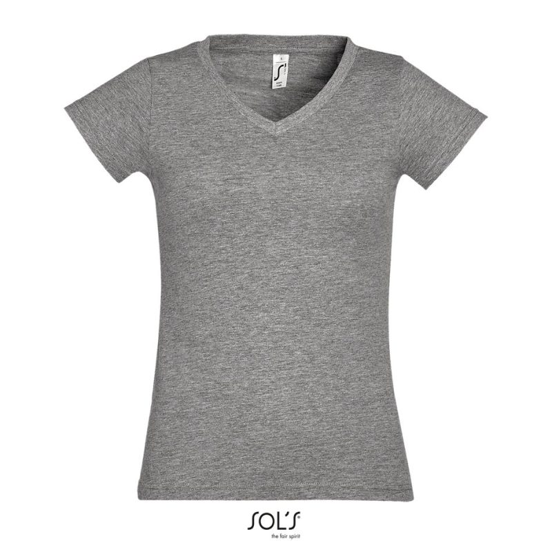 Camiseta Mujer Cuello Pico Moon Sols - Gris Mezcla - Sols