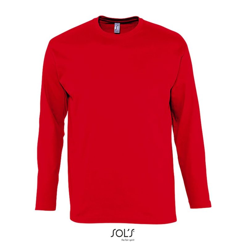 Camiseta Hombre Cuello Redondo Manga Larga Monarch Sols - Rojo - Sols