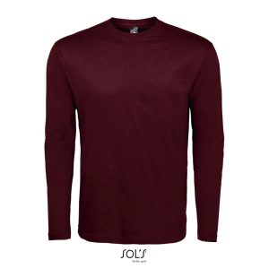 Camiseta Hombre Cuello Redondo Manga Larga Monarch Sols - Borgoña - Sols