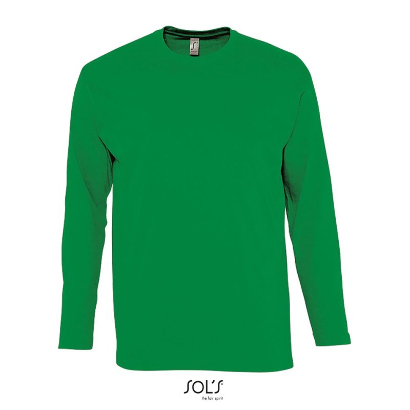 Camiseta Hombre Cuello Redondo Manga Larga Monarch Sols - Verde Pradera - Sols