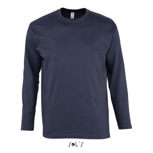 Camiseta Hombre Cuello Redondo Manga Larga Monarch Sols - Azul Marino - Sols