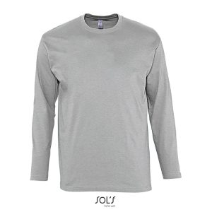 Camiseta Hombre Cuello Redondo Manga Larga Monarch Sols - Gris Mezcla - Sols
