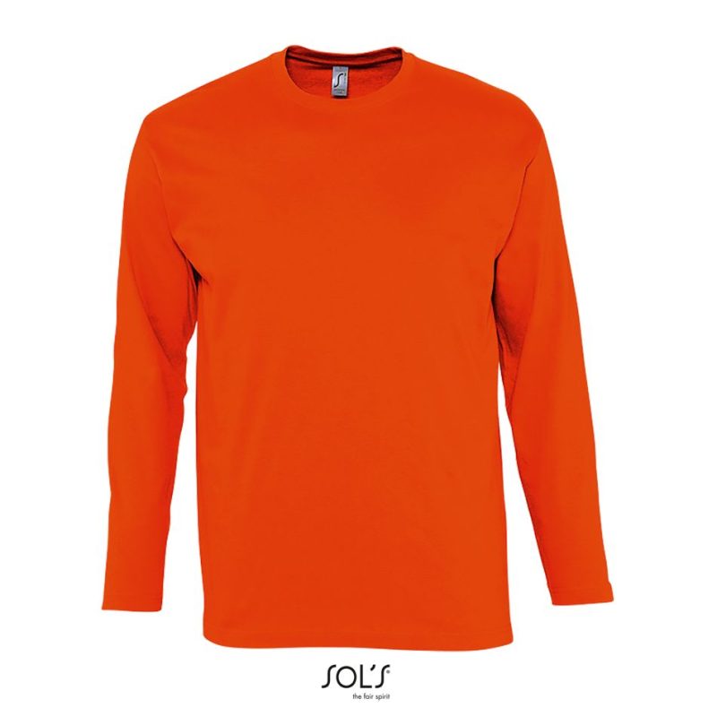 Camiseta Hombre Cuello Redondo Manga Larga Monarch Sols - Naranja - Sols