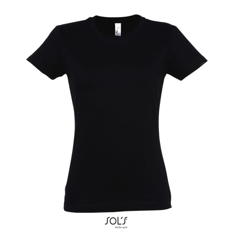 Camiseta Mujer Cuello Redondo Imperial Women Sols - Negro Profundo - Sols