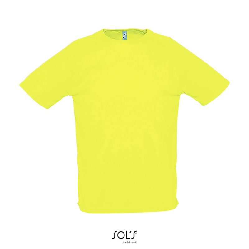 Camiseta Hombre Manga Raglán Sporty Sols - Amarillo Neon - Sols