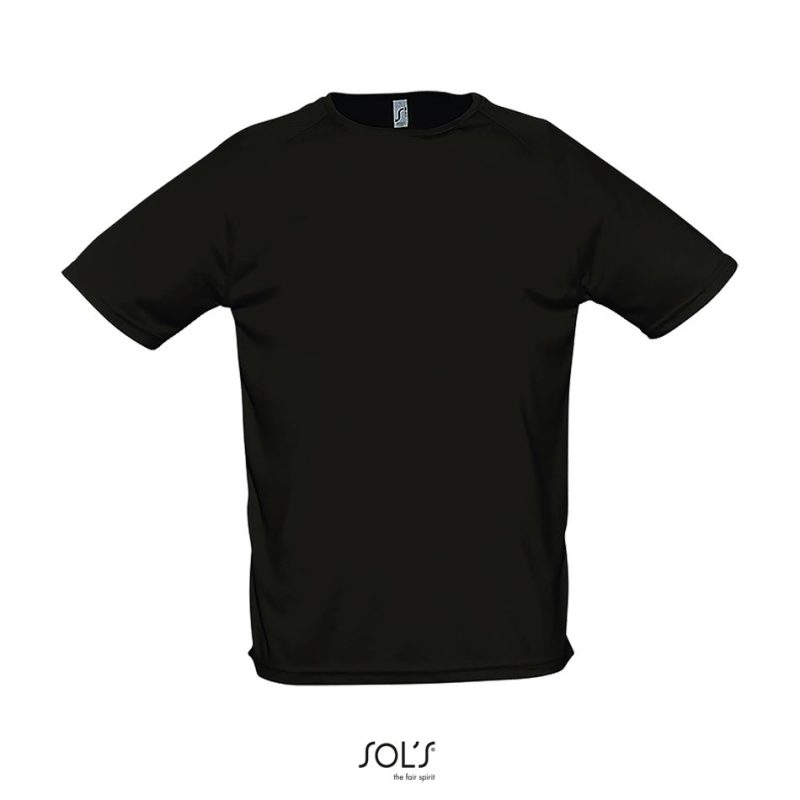 Camiseta Hombre Manga Raglán Sporty Sols - Negro - Sols