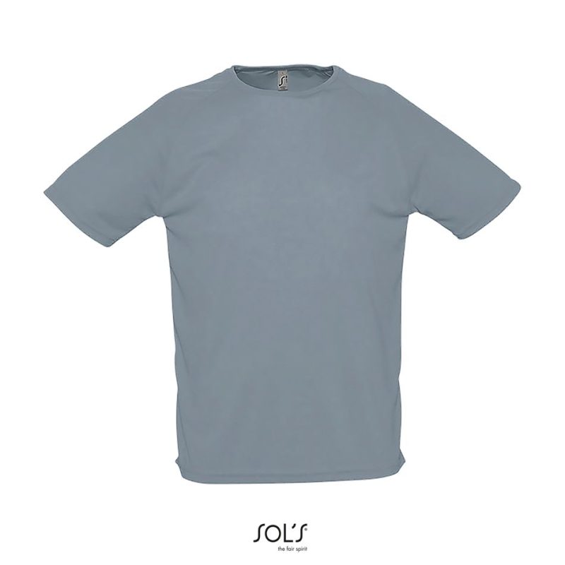 Camiseta Hombre Manga Raglán Sporty Sols - Gris Puro - Sols