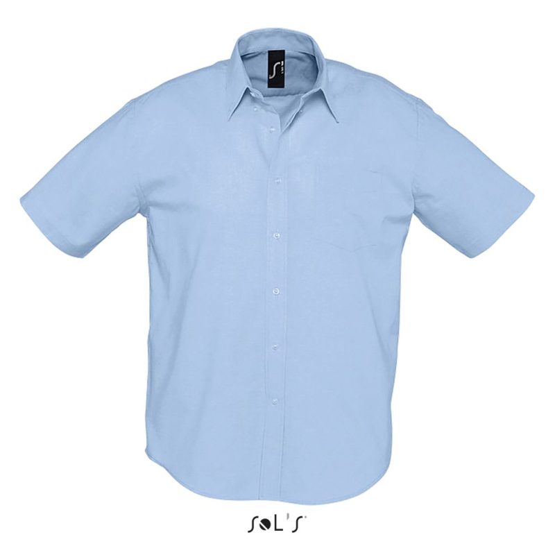 Camisa Oxford Hombre Manga Corta Brisbane Sols - Azul Cielo - Sols