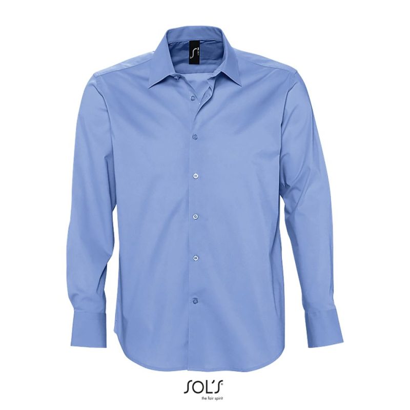 Camisa Hombre Strech Manga Larga Brighton Sols - Azul Cielo - Sols
