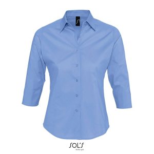 Camisa Stretch Mujer Manga 3/4 Effect Sols - Azul Cielo - Sols
