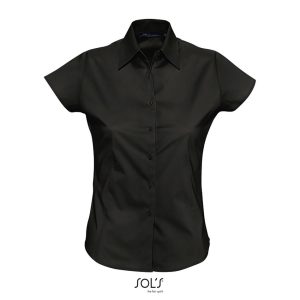 Camisa Strech Mujer Manga Corta Excess Sols - Negro - Sols