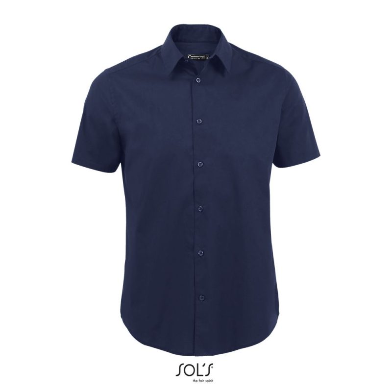 Camisa Strech Hombre Manga Corta Broadway Sols - Azul Oscuro - Sols