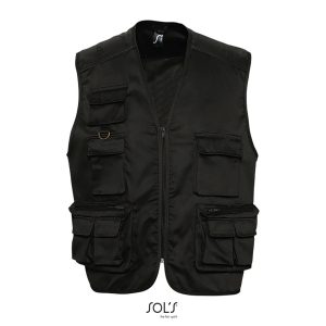 Chaleco Reportero Multibolsillos Wild Sols - Negro - Sols