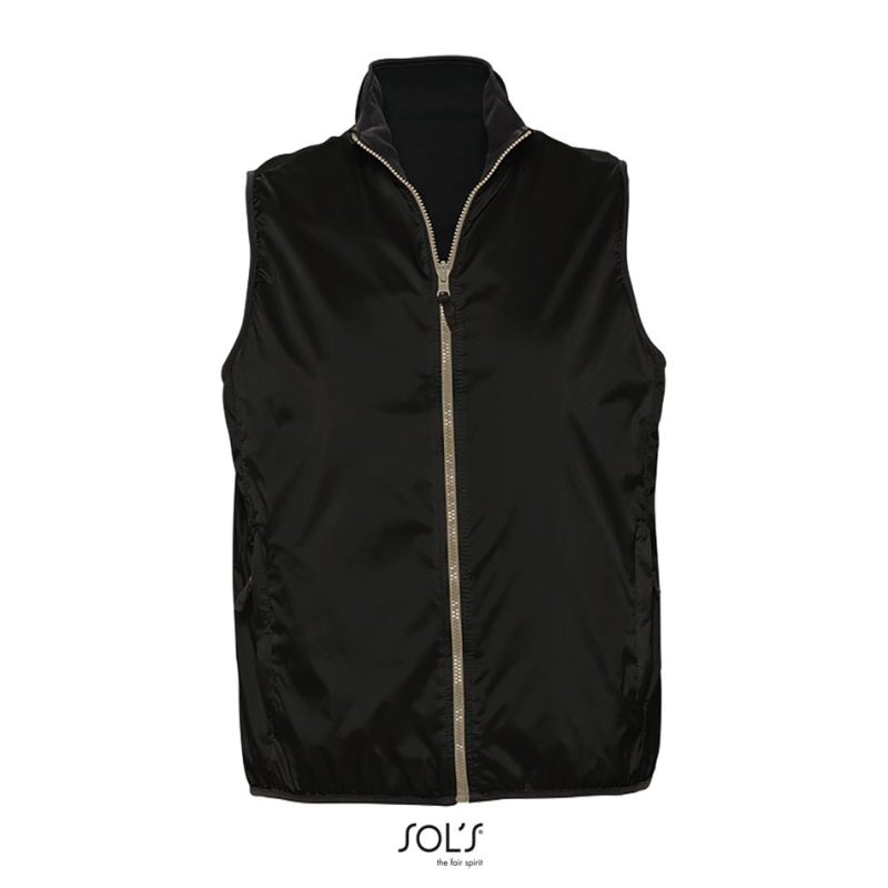 Chaleco Unisex Reversible Y Contrastado Winner Sols - Negro - Sols