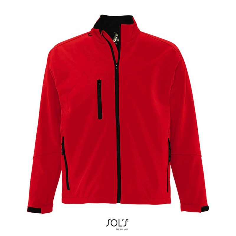 Softshell Con Cremallera Para Hombre Relax Sols - Rojo Chili - Sols