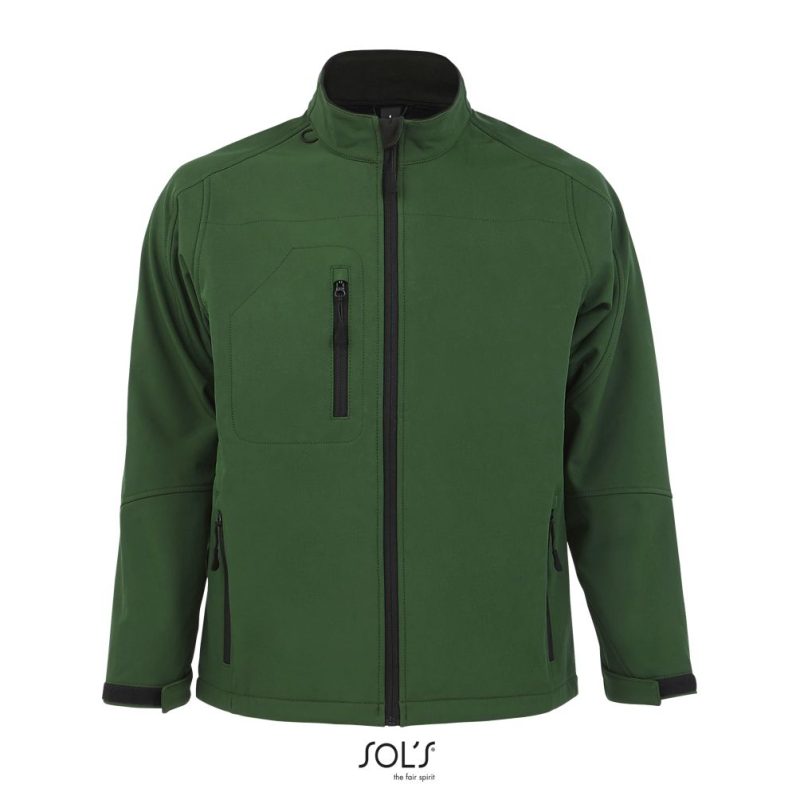 Softshell Con Cremallera Para Hombre Relax Sols - Verde Botella - Sols