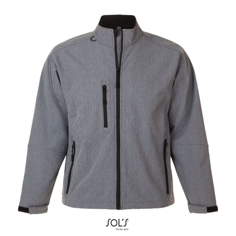 Softshell Con Cremallera Para Hombre Relax Sols - Gris Mezcla - Sols