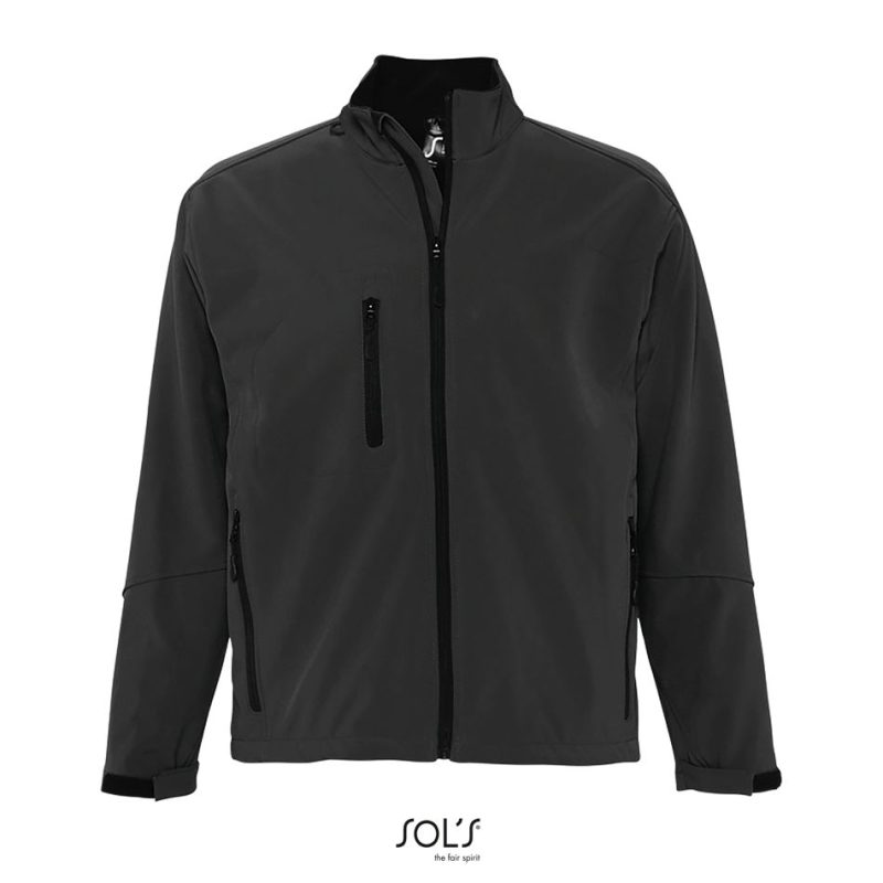 Softshell Con Cremallera Para Hombre Relax Sols - Antracita - Sols