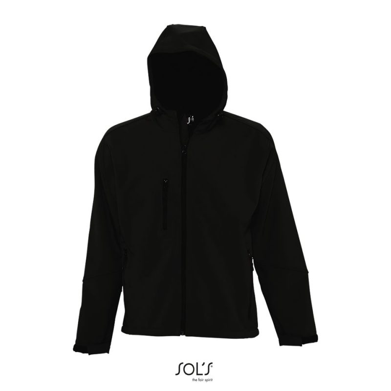 Softshell Con Capucha Para Hombre Replay Men Sols - Negro - Sols