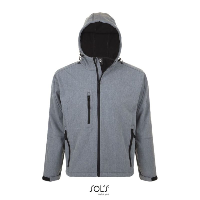 Softshell Con Capucha Para Hombre Replay Men Sols - Gris Mezcla - Sols
