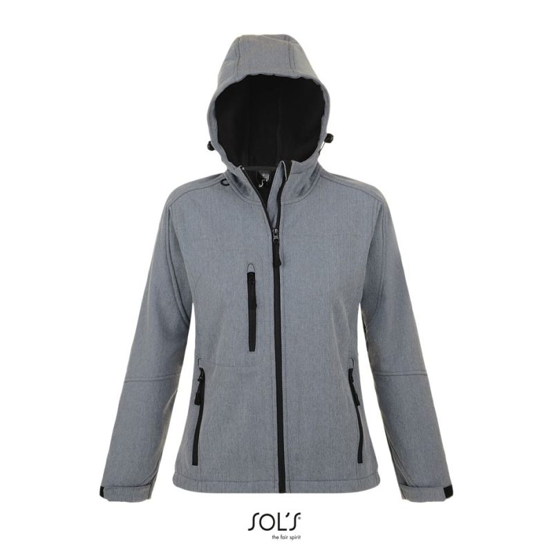 Softshell Con Capucha Para Mujer Replay Women Sols - Gris Mezcla - Sols