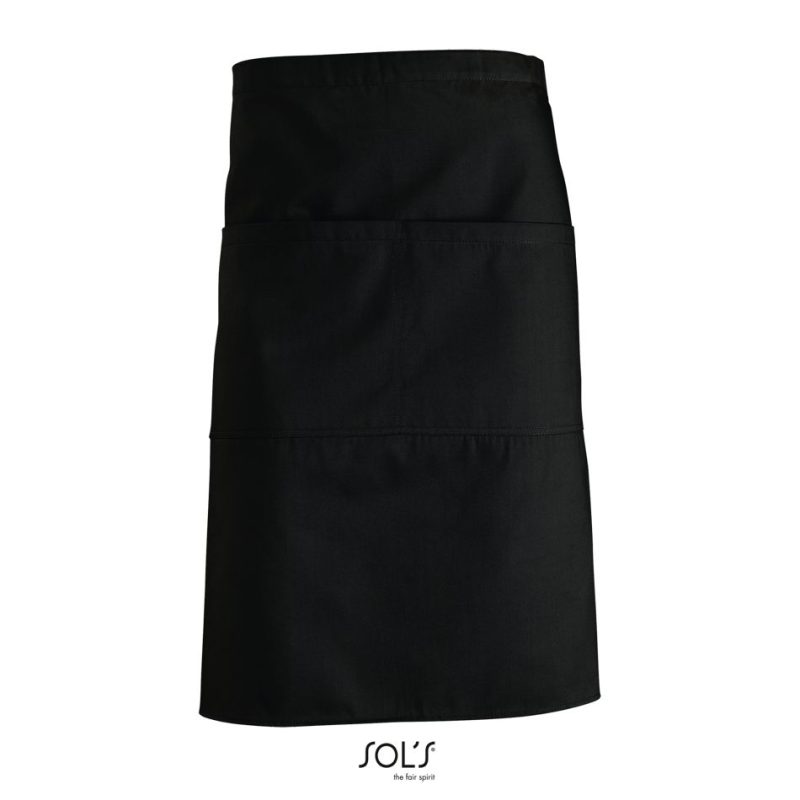 Delantal Medio Con 2 Bolsillos Greenwich Sols - Negro - Sols