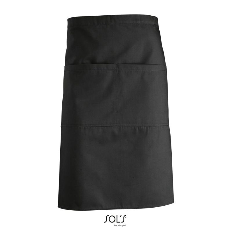 Delantal Medio Con 2 Bolsillos Greenwich Sols - Gris Oscuro - Sols