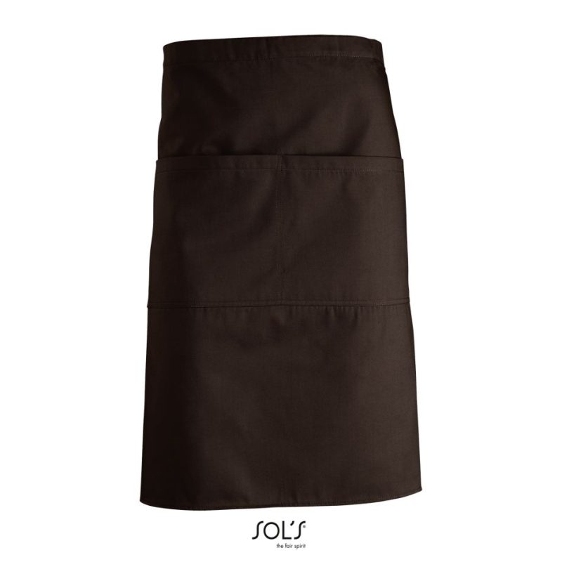 Delantal Medio Con 2 Bolsillos Greenwich Sols - Chocolate - Sols